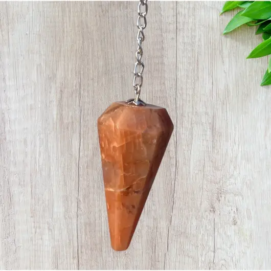 Pendul radiestezie din Piatra lunii piersica, 4cm, imagine 3