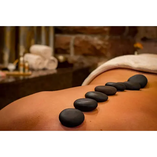 Piatra vulcanica pentru masaj si terapie geotermala (Hot Stone), rotunda, 8cm, imagine 2