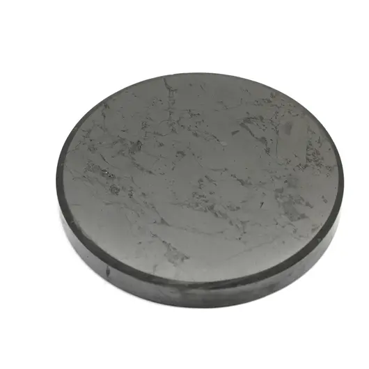 Suport din Shungit pentru pahar, slefuit, rotund, Simplu - 10cm