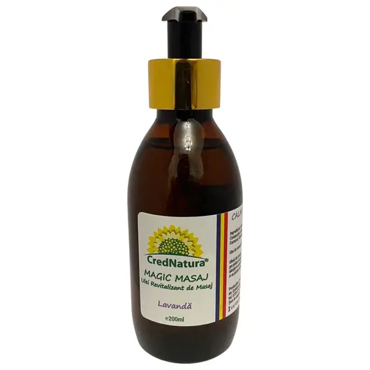 Ulei pentru masaj revitalizant CredNatura, Magic masaj, Lavanda, 200ml, imagine 2