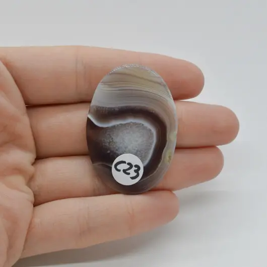 Cabochon Agat botswana 41x29x4mm C23, imagine 2