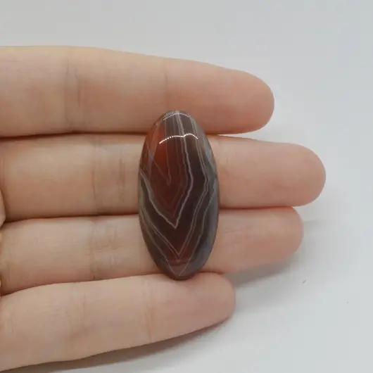 Cabochon Agat Botswana Portocaliu 35x17x6mm C109
