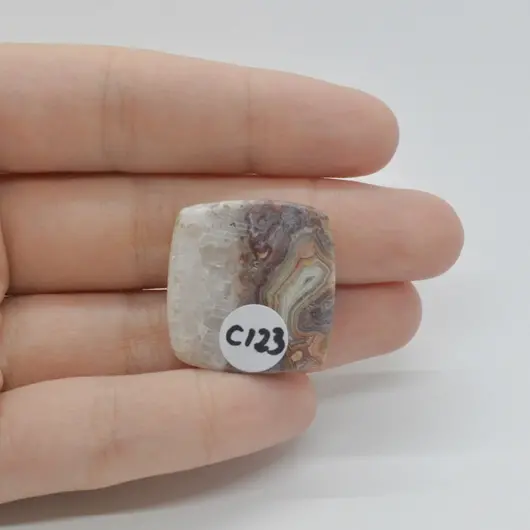Cabochon Agat Crazy Lace 25x24x5mm C123, imagine 2