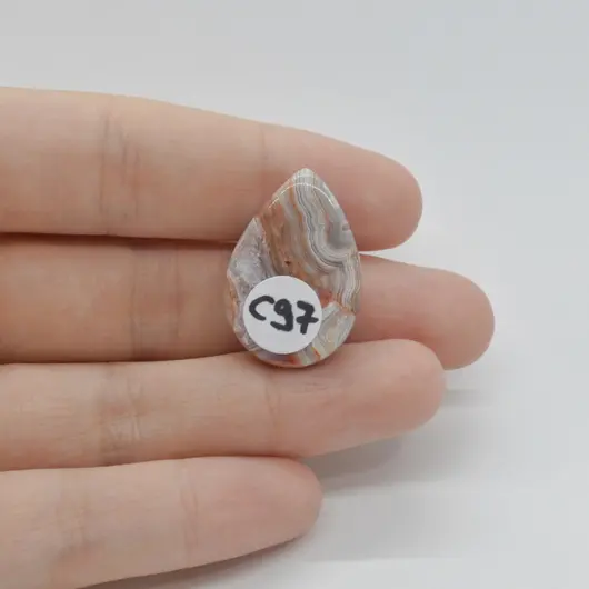 Cabochon Agat Crazy Lace 26x18x7mm C97, imagine 2