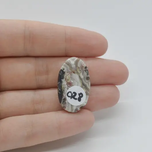 Cabochon Agat Crazy Lace 28x16x7mm C128, imagine 2