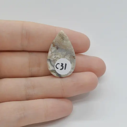 Cabochon Agat Crazy Lace 29x17x5mm C31, imagine 2
