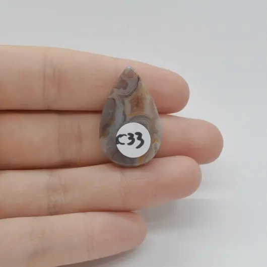 Cabochon Agat Crazy Lace 29x18x5mm C33, imagine 2