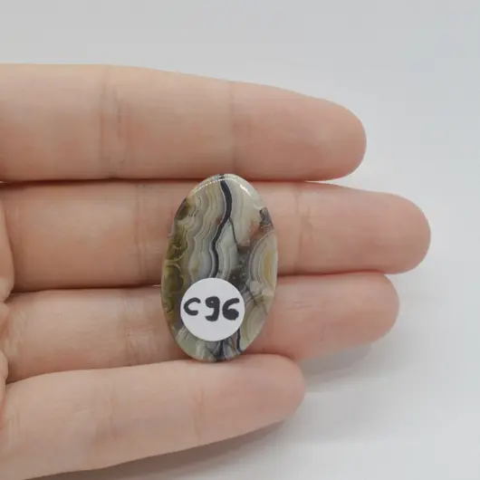 Cabochon Agat Crazy Lace 30x18x5mm C96, imagine 2