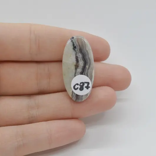 Cabochon Agat Crazy Lace 33x16x5mm C87, imagine 2