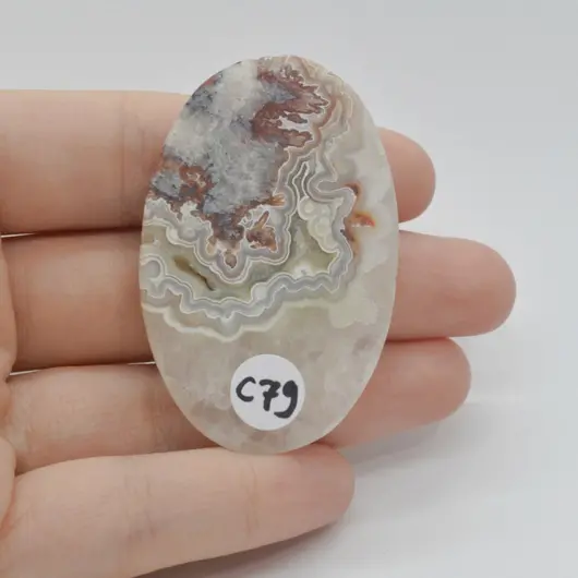 Cabochon Agat Crazy Lace 53x34x6mm C79, imagine 2