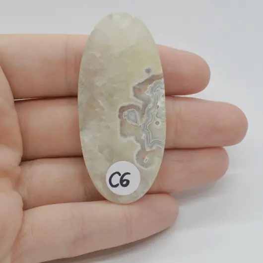 Cabochon Agat Crazy Lace 56x26x6mm C6, imagine 2