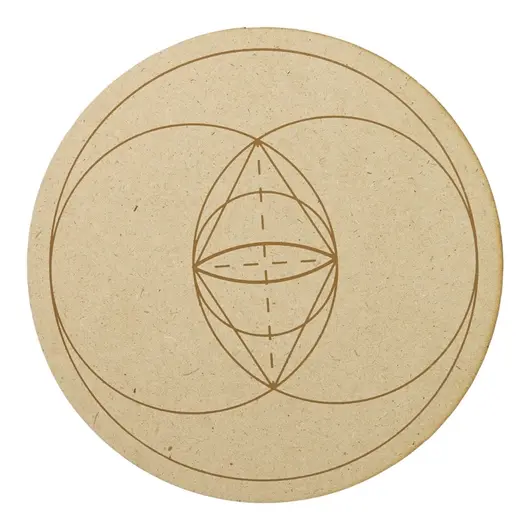 Grila pentru cristale, din lemn, 20cm - Vesica Piscis (Vasul Pestelui)