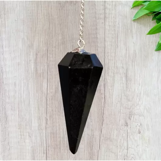 Pendul radiestezie din obsidian negru, 4cm, imagine 2