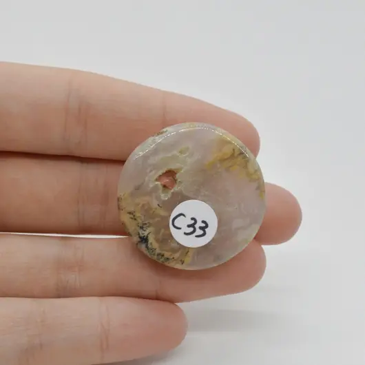 Cabochon Agat Dentritic 31x31x7mm C33, imagine 2