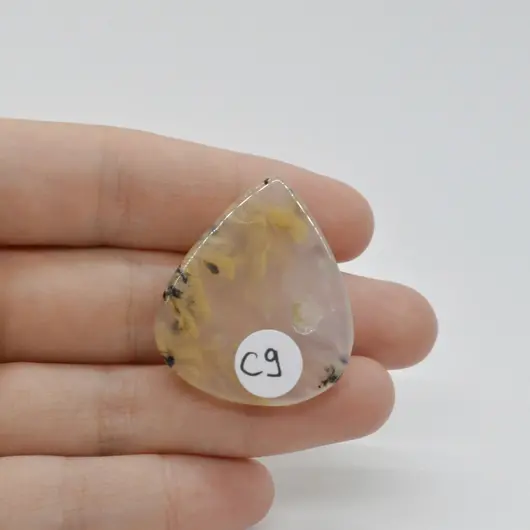 Cabochon Agat Dentritic 35x29x6mm C9, imagine 2