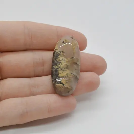 Cabochon Agat Dentritic 40x18x6mm C3
