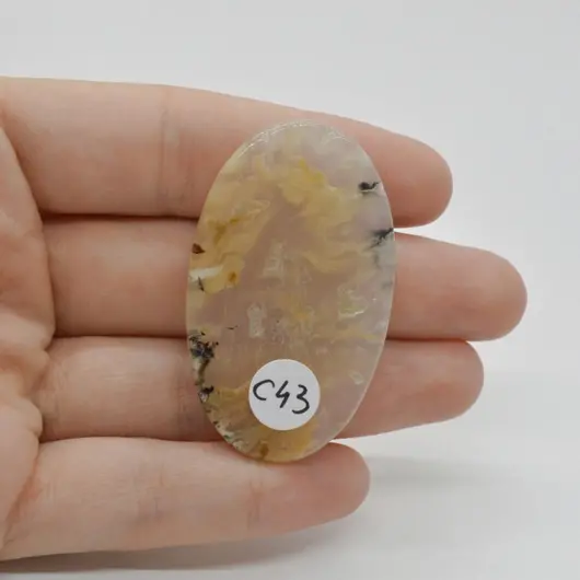 Cabochon Agat Dentritic 48x29x6mm C43, imagine 2