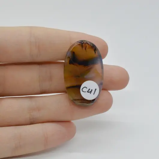 Cabochon Agat Montana 35x21x6mm C41, imagine 2