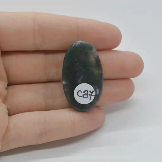 Cabochon Agat Moss 34x20x6mm C87, imagine 2