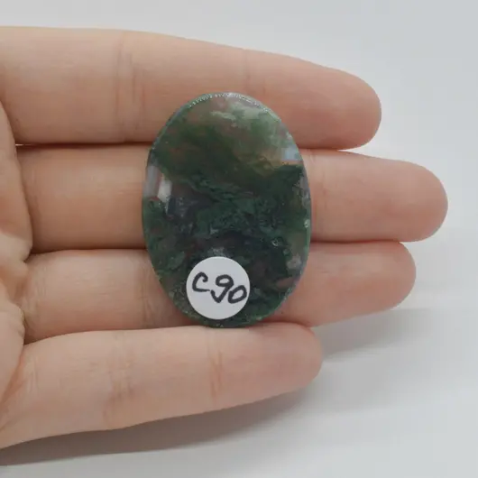 Cabochon Agat Moss 37x27x6mm C90, imagine 2