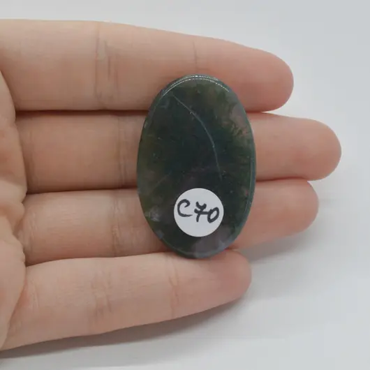 Cabochon Agat Moss 38x25x6mm C70, imagine 2