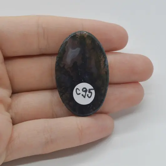 Cabochon Agat Moss 40x25x6mm C95, imagine 2