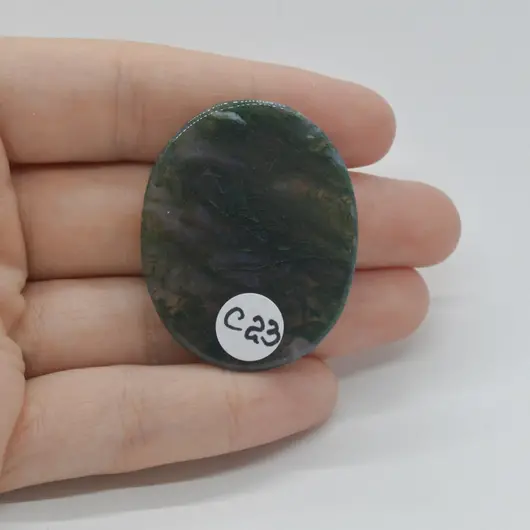 Cabochon Agat Moss 41x32x6mm C23, imagine 2