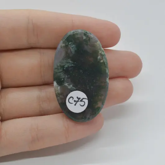 Cabochon Agat Moss 42x26x6mm C75, imagine 2