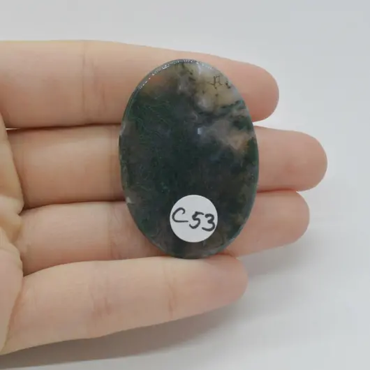 Cabochon Agat Moss 42x29x6mm C53, imagine 2