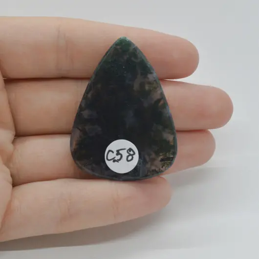 Cabochon Agat Moss 43x32x6mm C58, imagine 2