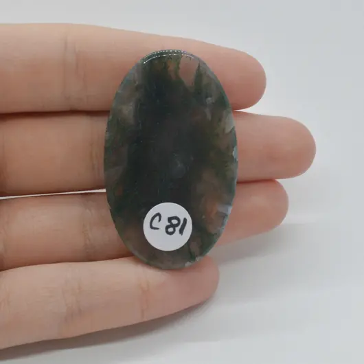 Cabochon Agat Moss 46x28x6mm C81, imagine 2