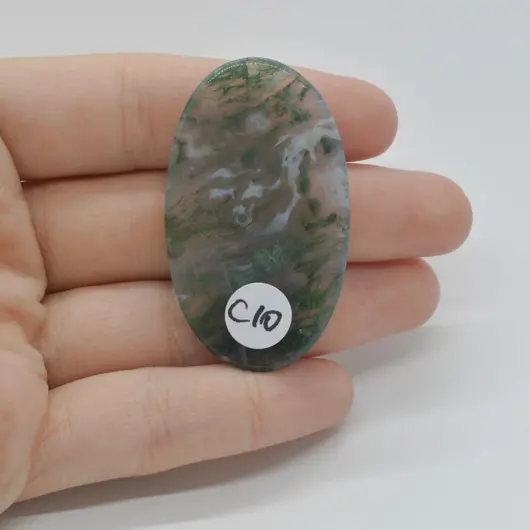 Cabochon Agat Moss 48x28x6mm C10, imagine 2