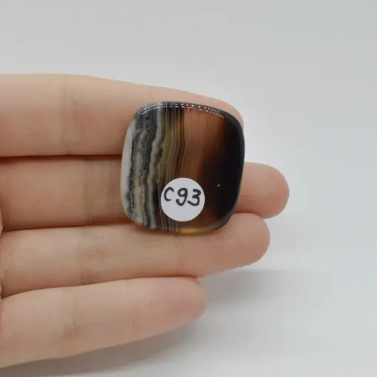 Cabochon Agat Negru Dantelat 30x28x7mm C93, imagine 2