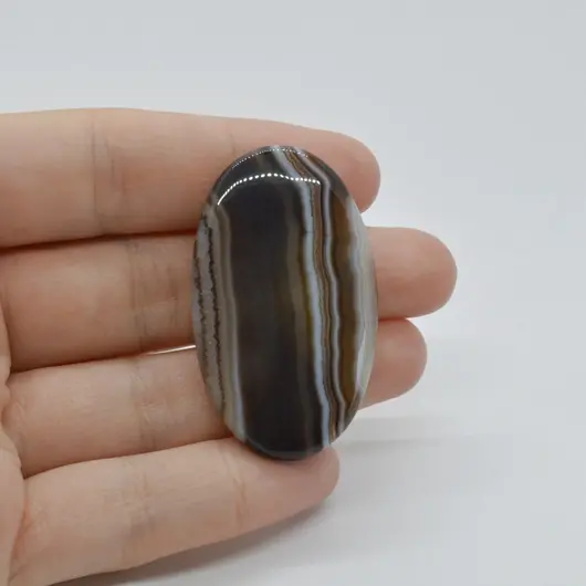 Cabochon Agat Negru Dantelat 45x27x5mm C3