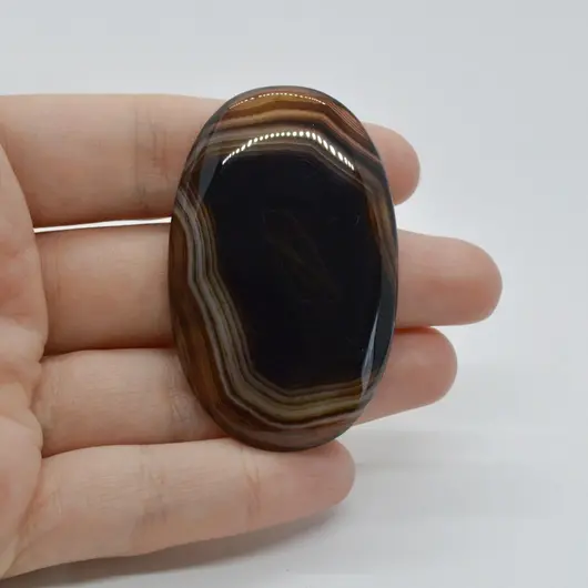 Cabochon Agat Negru Dantelat 54x34x6mm C8