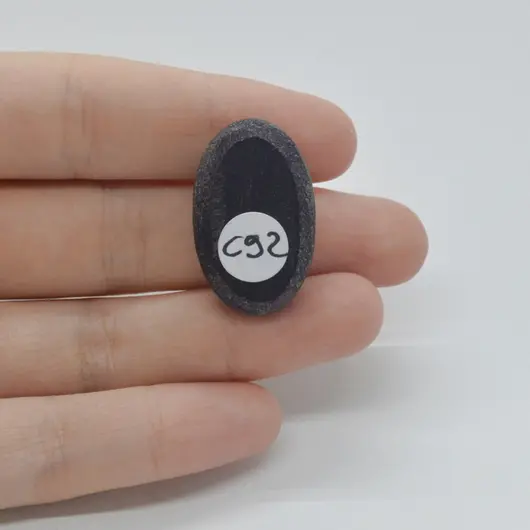 Cabochon Agat Negru Druzy 28x18x8mm C92, imagine 2