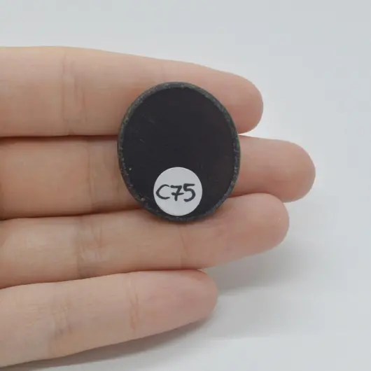 Cabochon Agat Negru Druzy 29x25x6mm C75, imagine 2