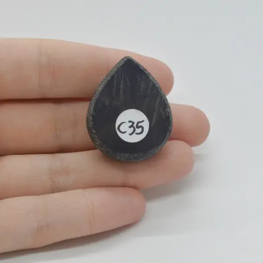 Cabochon Agat Negru Druzy 32x26x12mm C35, imagine 2