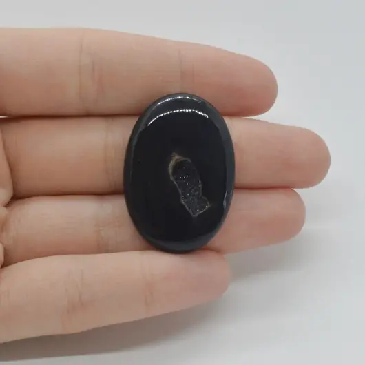 Cabochon Agat Negru Druzy 33x23x6mm C69