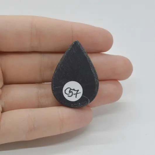 Cabochon Agat Negru Druzy 34x24x6mm C57, imagine 2