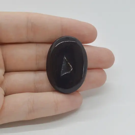 Cabochon Agat Negru Druzy 35x25x5mm C14