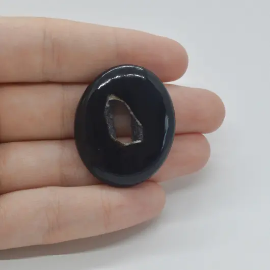Cabochon Agat Negru Druzy 35x29x6mm C94