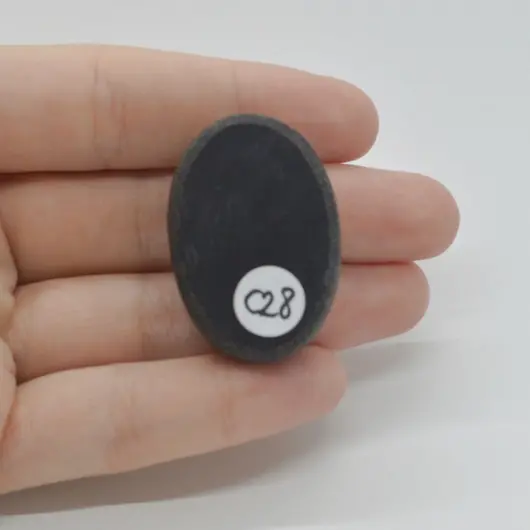 Cabochon Agat Negru Druzy 36x25x12mm C28, imagine 2