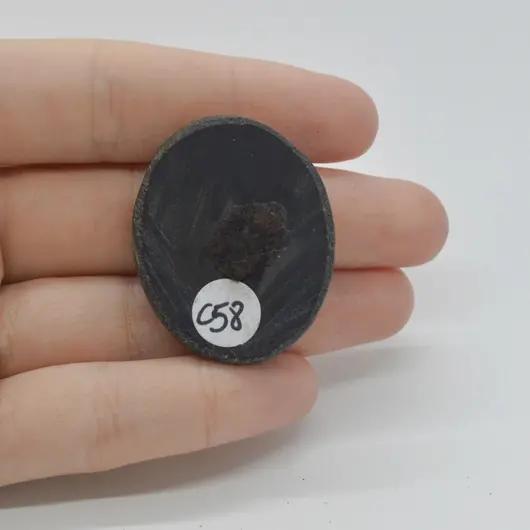 Cabochon Agat Negru Druzy 37x30x8mm C58, imagine 2