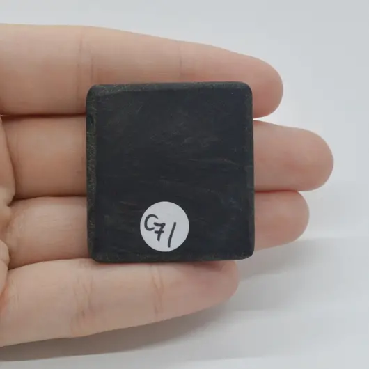 Cabochon Agat Negru Druzy 37x34x7mm C71, imagine 2
