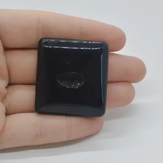 Cabochon Agat Negru Druzy 37x34x7mm C71