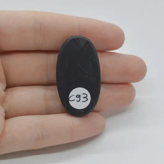 Cabochon Agat Negru Druzy 38x21x8mm C93, imagine 2
