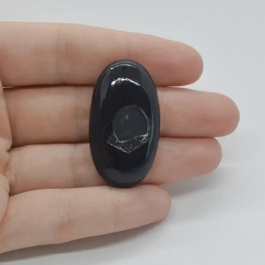 Cabochon Agat Negru Druzy 38x21x8mm C93
