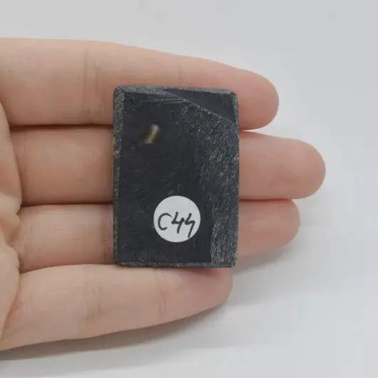 Cabochon Agat Negru Druzy 39x27x6mm C44, imagine 2