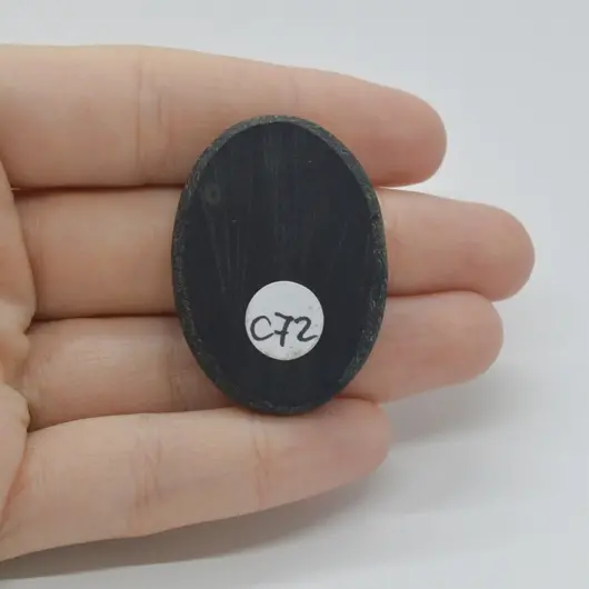 Cabochon Agat Negru Druzy 39x28x7mm C72, imagine 2